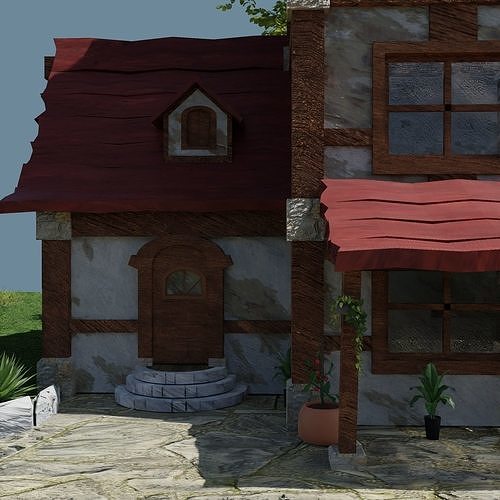 Fantasy Townhouse 3D model 4