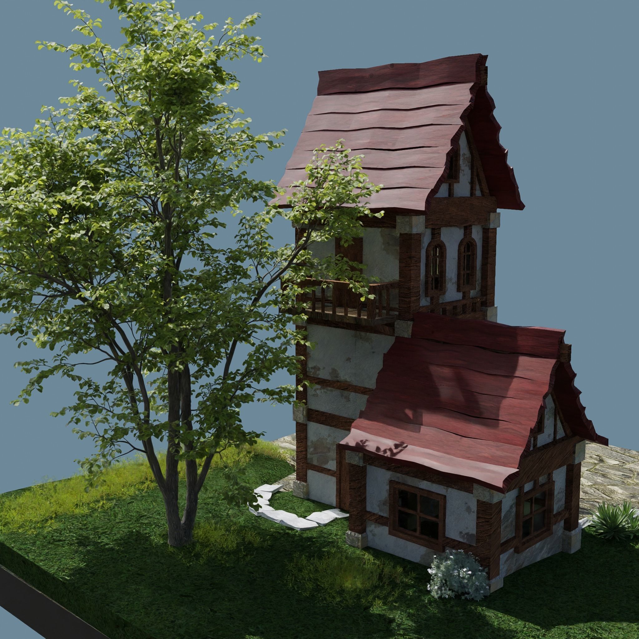 Fantasy Townhouse 3D model_1