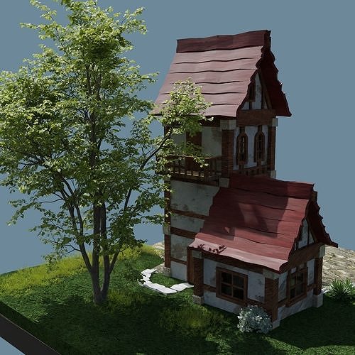 Fantasy Townhouse 3D model 2