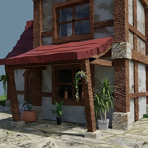 Fantasy Townhouse 3D model 5