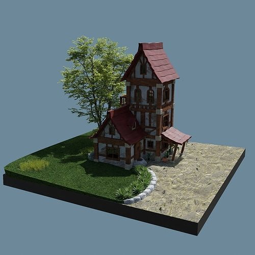 Fantasy Townhouse 3D model 6