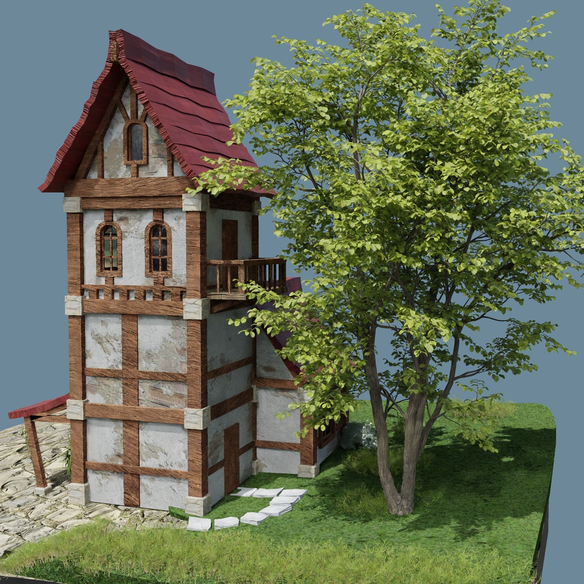 Fantasy Townhouse 3D model_2