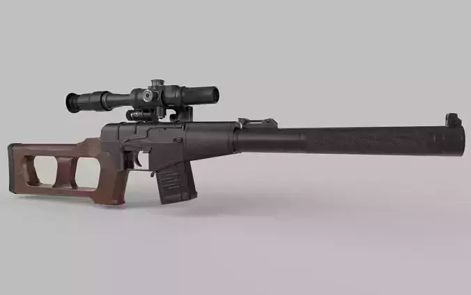 VSS Vintorez Rifle Low-poly 3D model