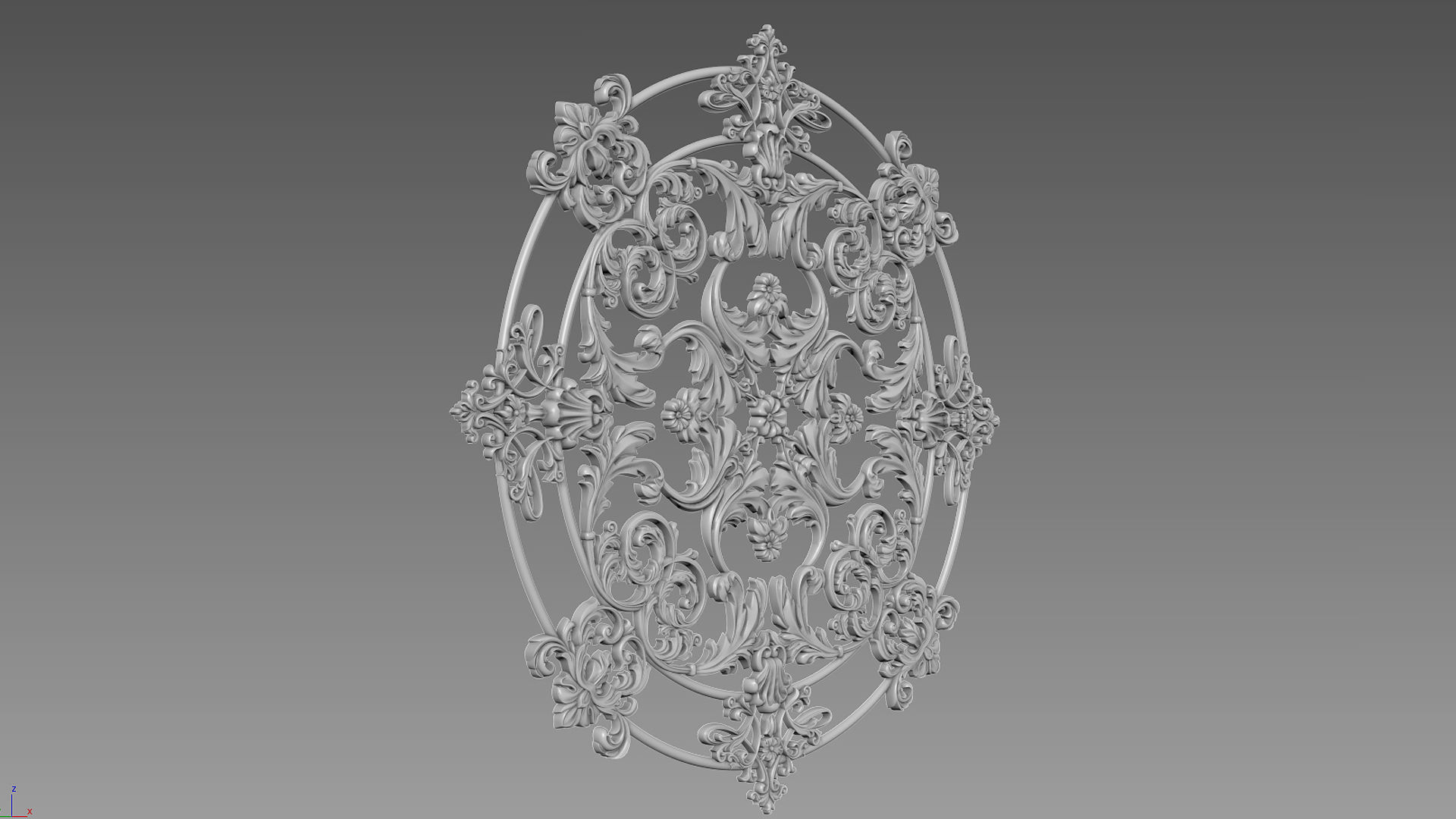 Decorative Rosette 3D model_3