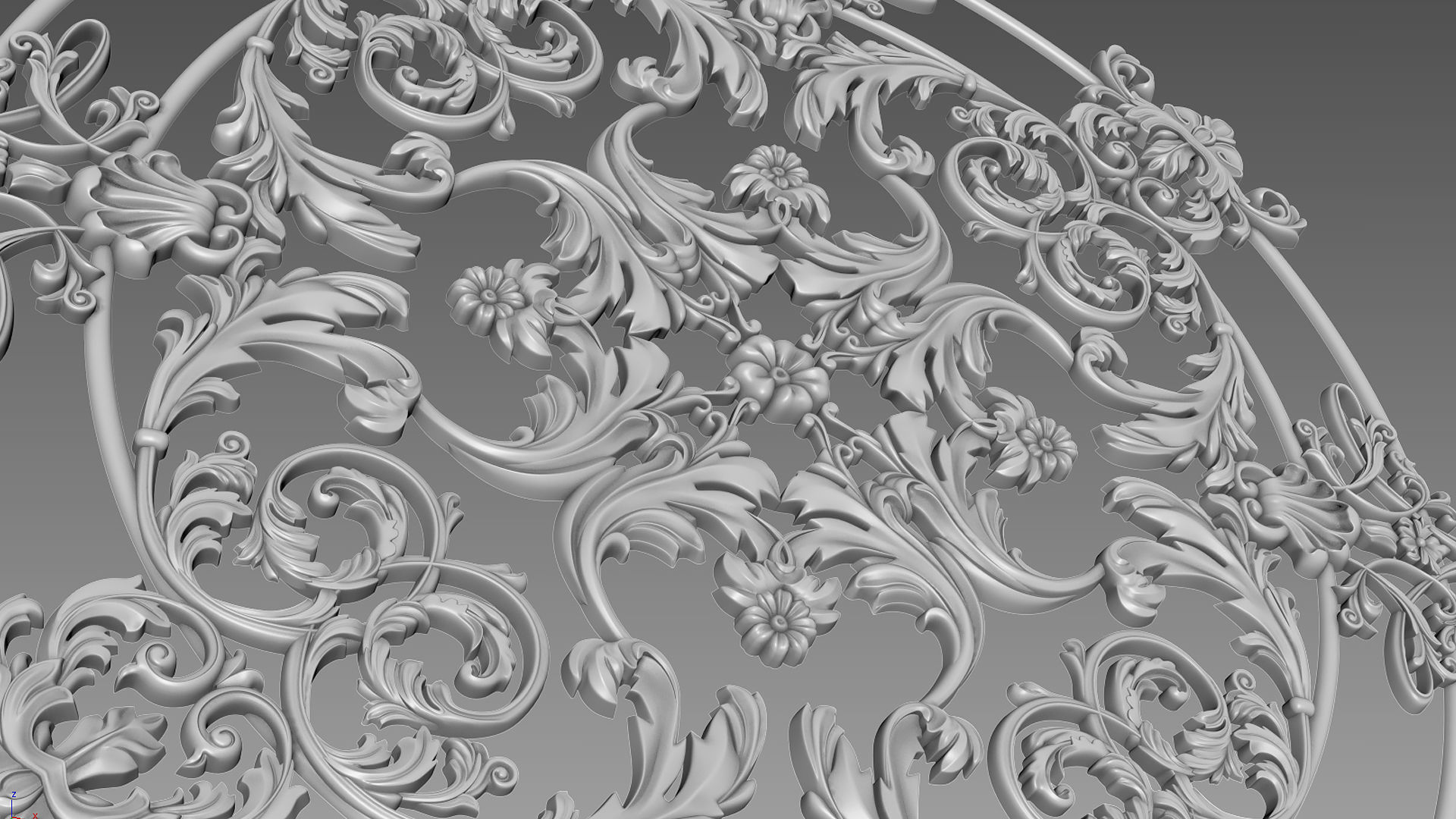 Decorative Rosette 3D model_1