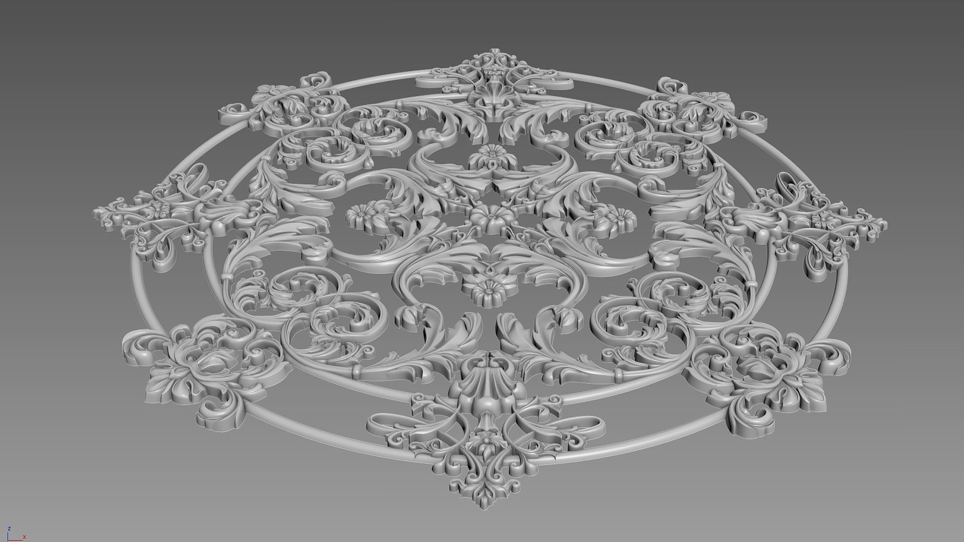Decorative Rosette 3D model_6