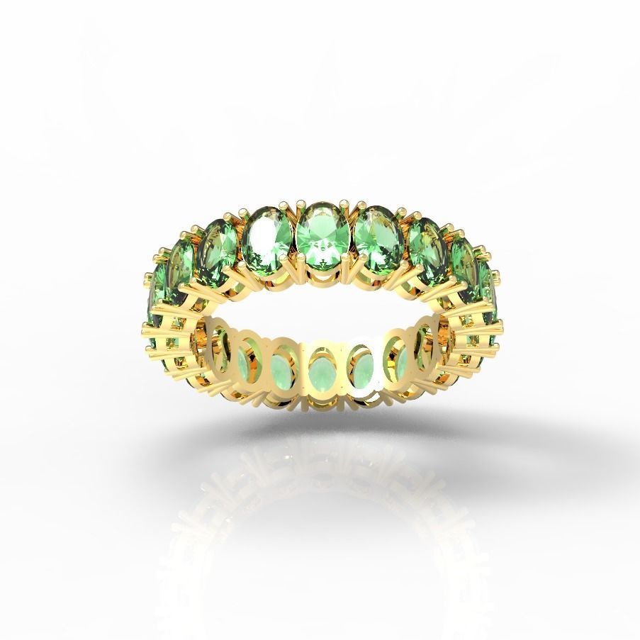 Oval cut ring Anel com Pedra Oval 3D print model_1