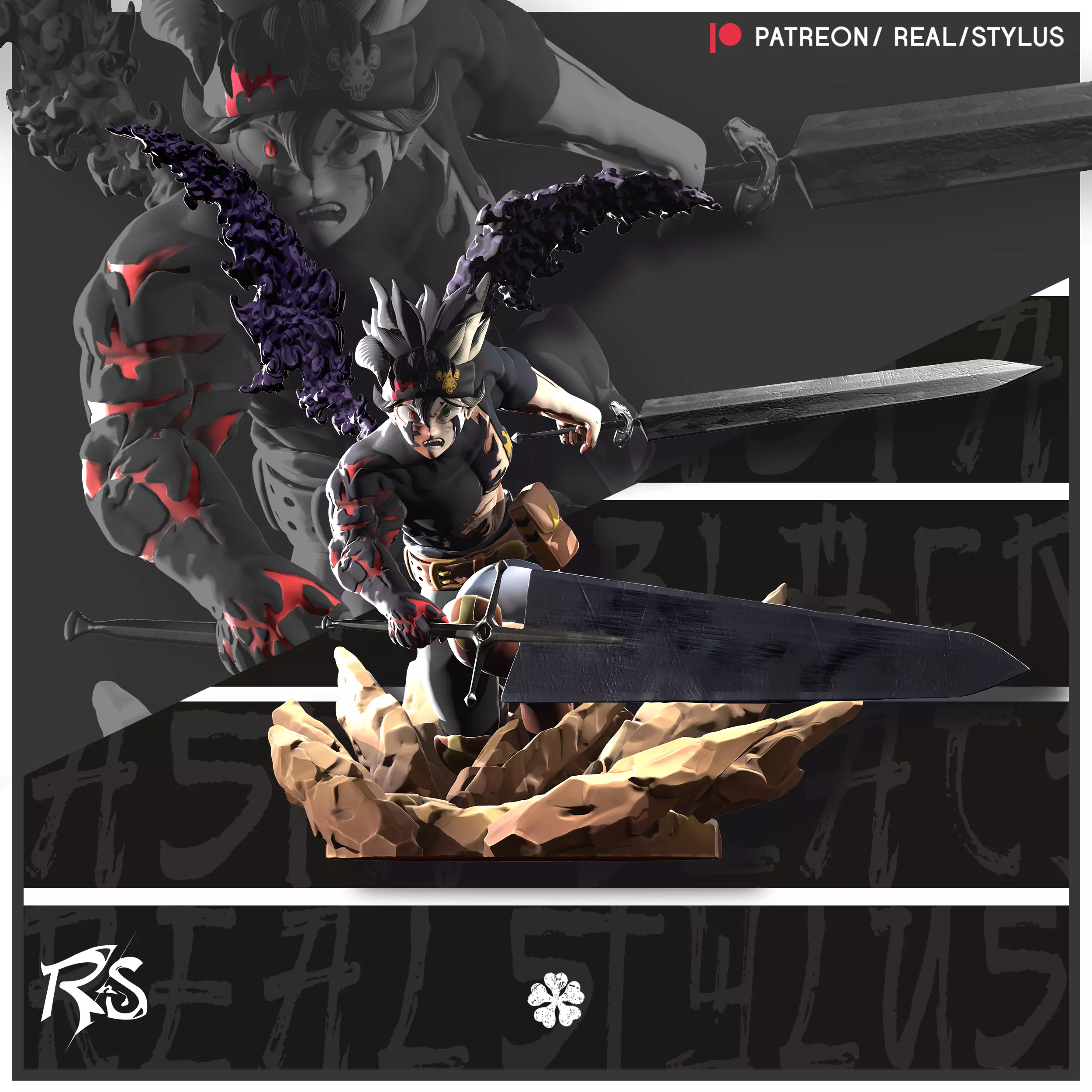 ASTA - 3D PRINT - BLACK CLOVER STYLIZED 3D print model_0
