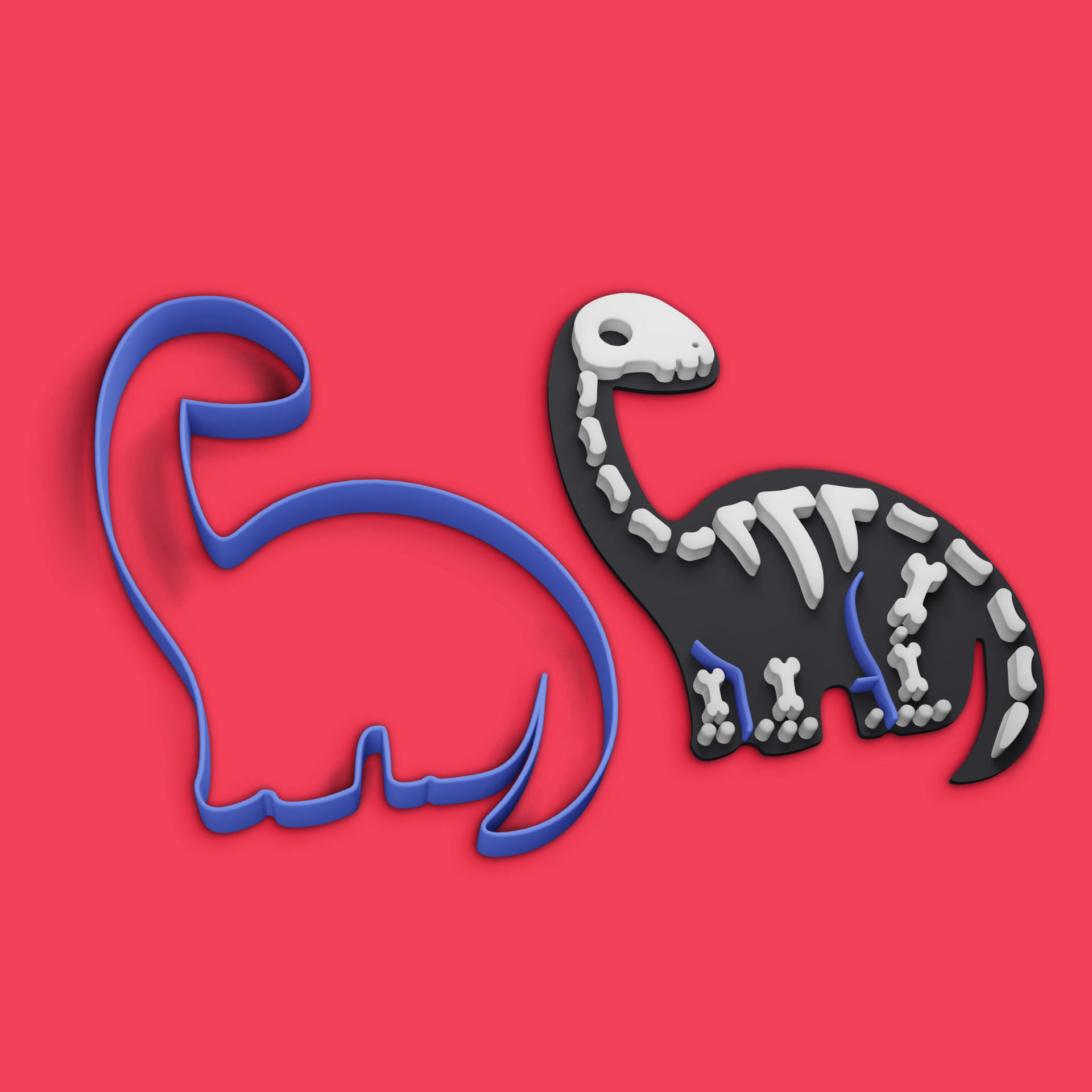 DINOSAUR COOKIE CUTTER SET 3D print model_4