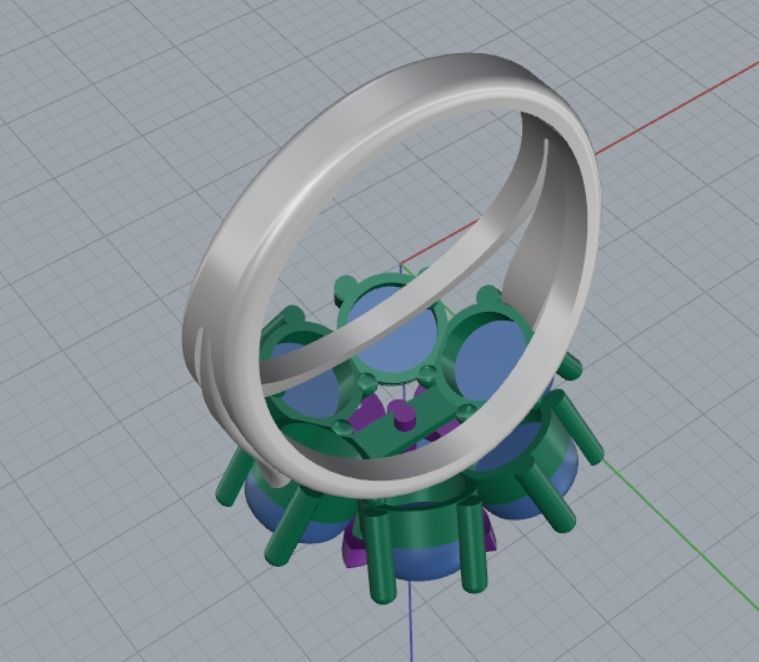 ring stone cabochon 3D print model_7
