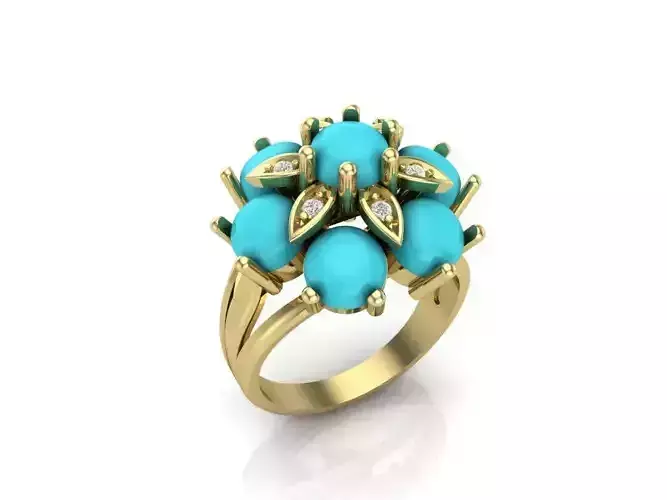 ring stone cabochon 3D print model