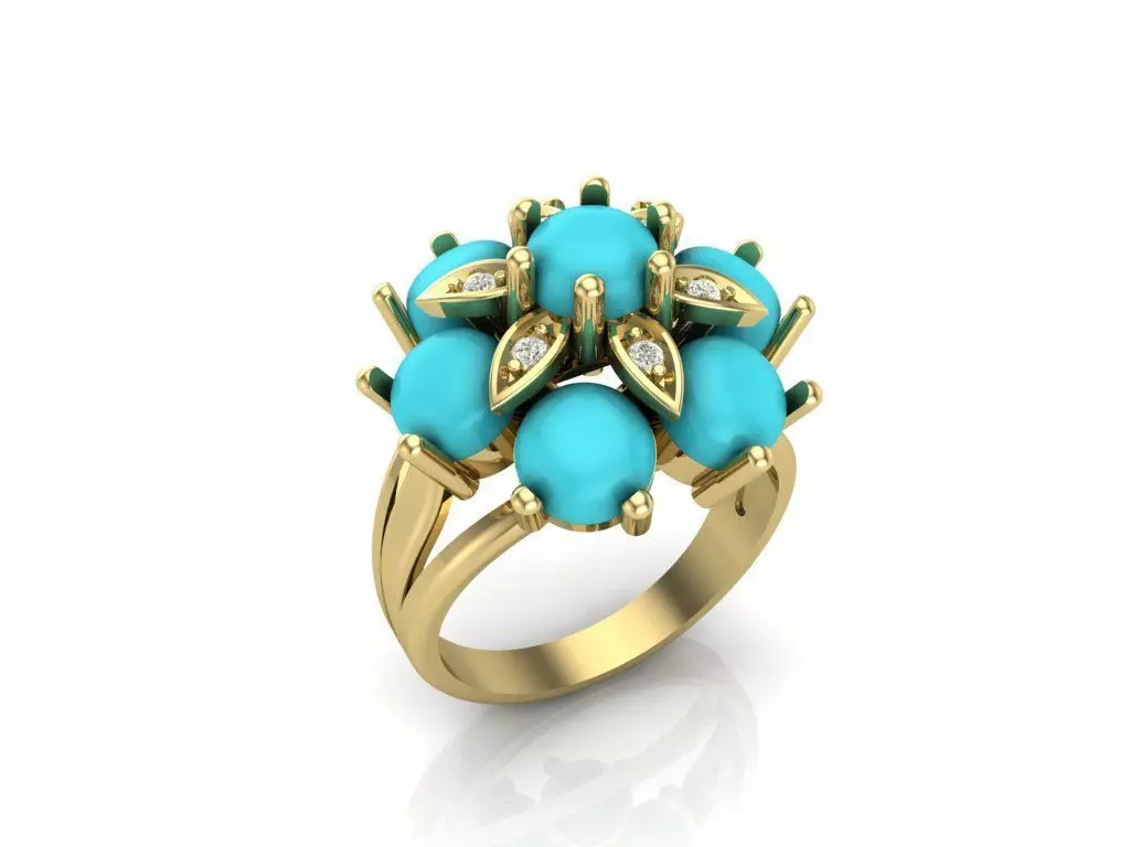 ring stone cabochon 3D print model_0