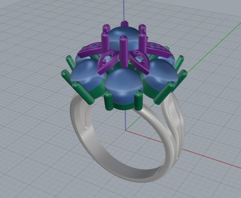 ring stone cabochon 3D print model_6