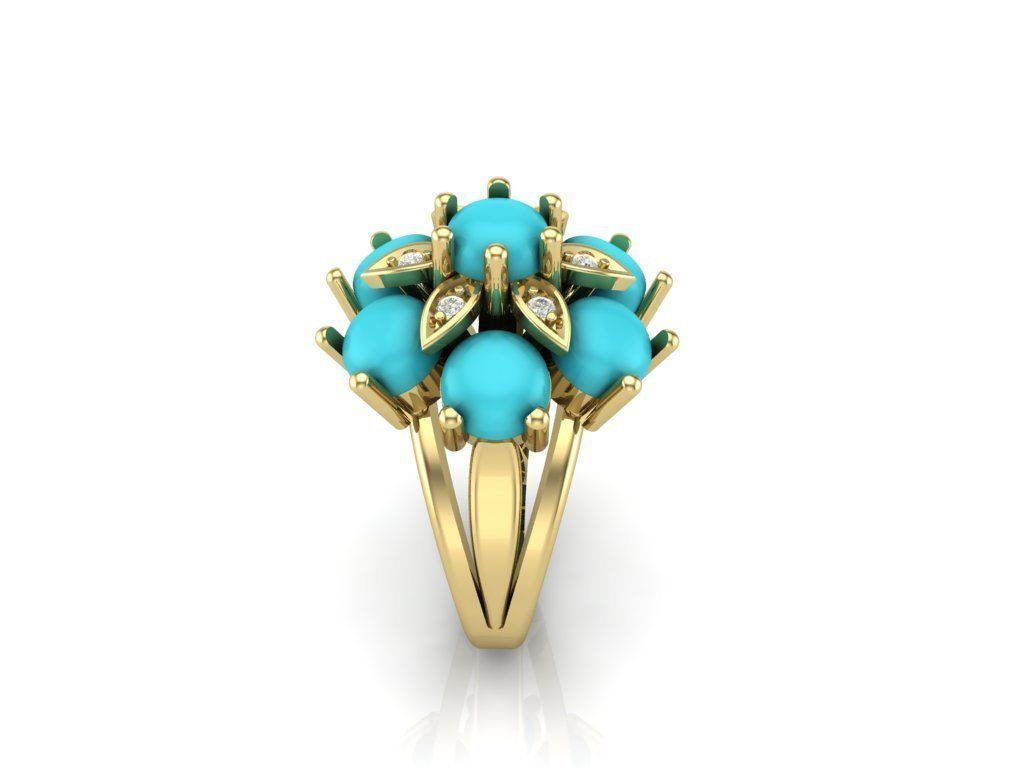 ring stone cabochon 3D print model_2