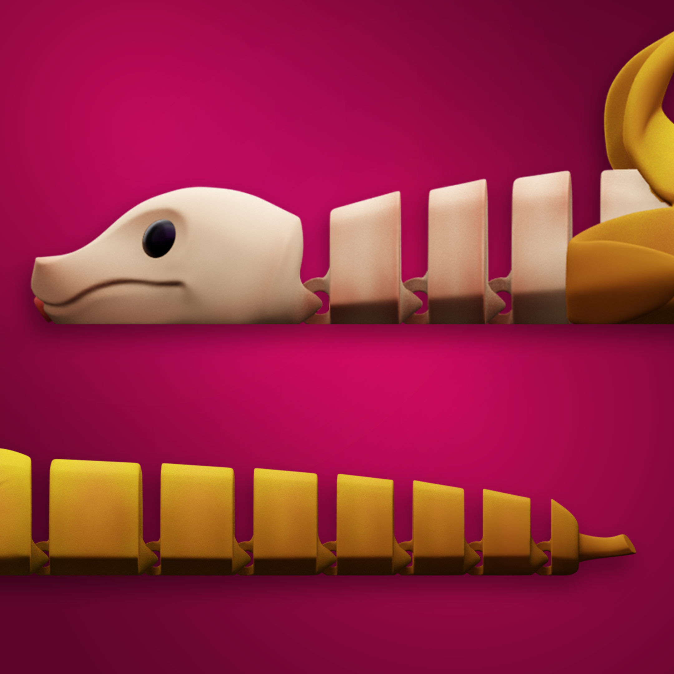 FLEXI SNAKE BANAN 3D print model_1