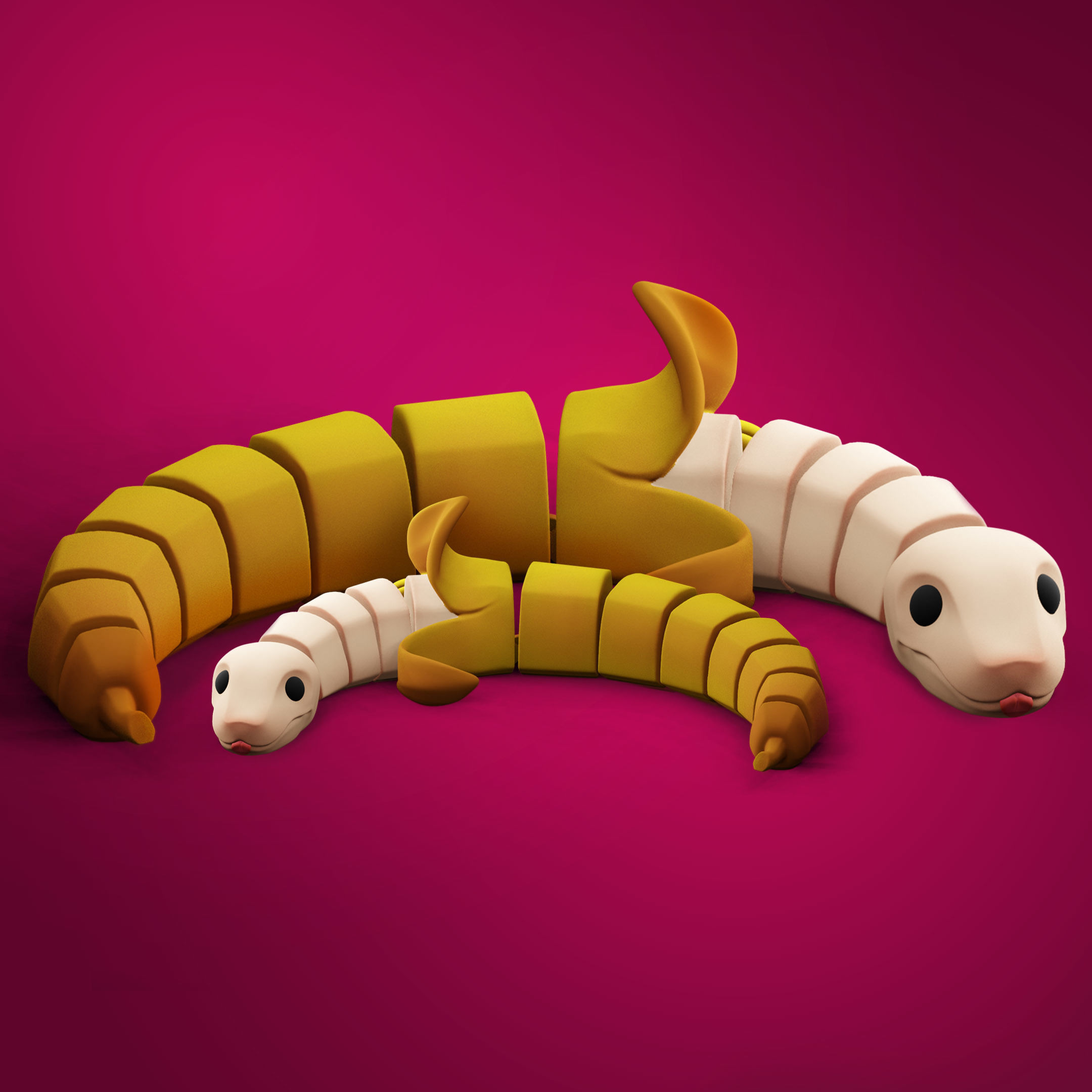 FLEXI SNAKE BANAN 3D print model_3