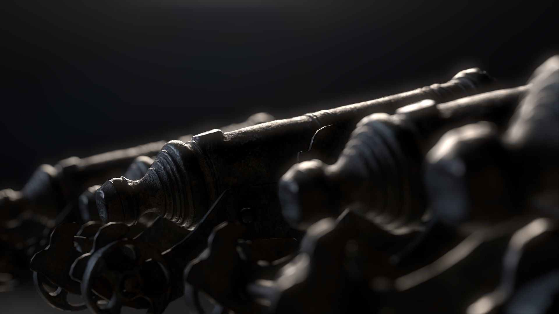 Medieval Artillery Gun Low-poly 3D model_4