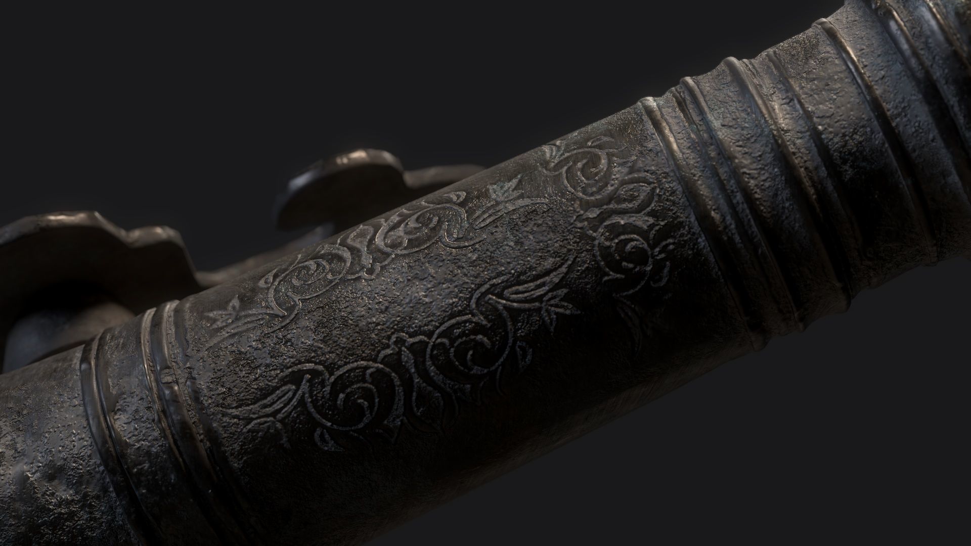 Medieval Artillery Gun Low-poly 3D model_12