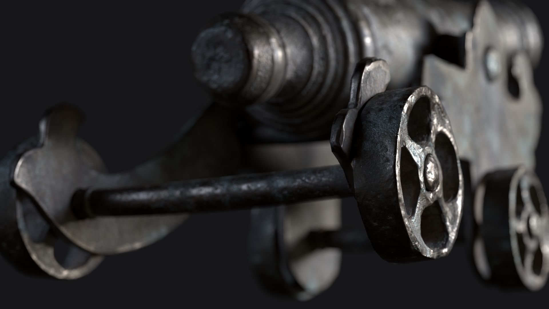 Medieval Artillery Gun Low-poly 3D model_5