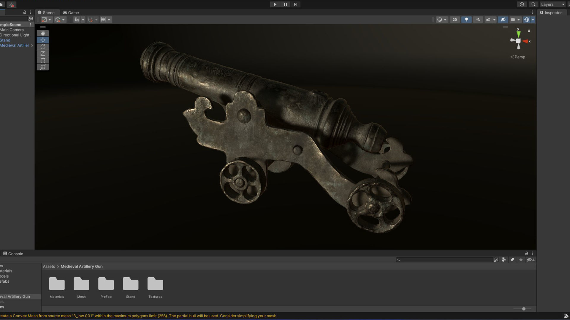 Medieval Artillery Gun Low-poly 3D model_19