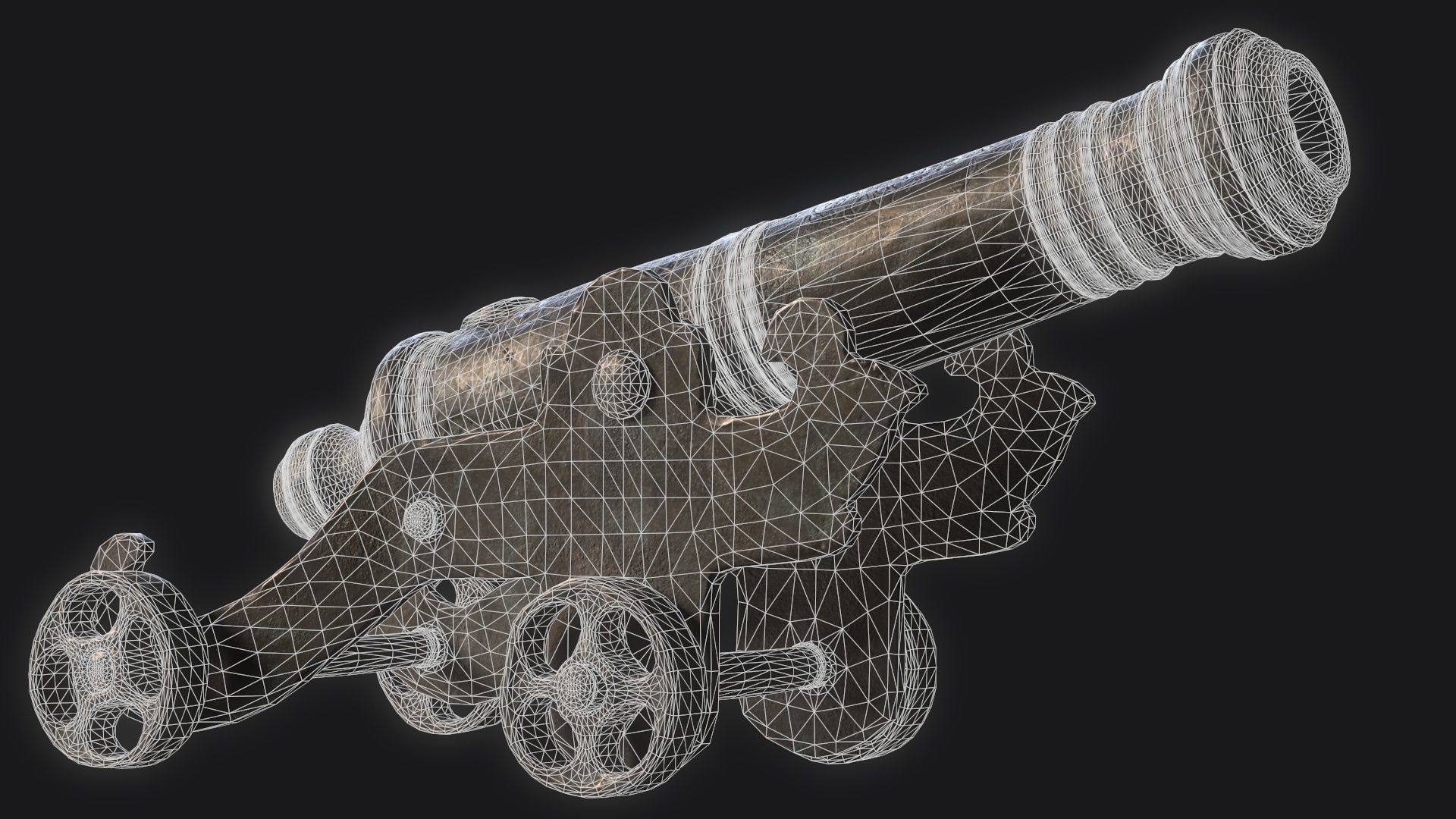 Medieval Artillery Gun Low-poly 3D model_22