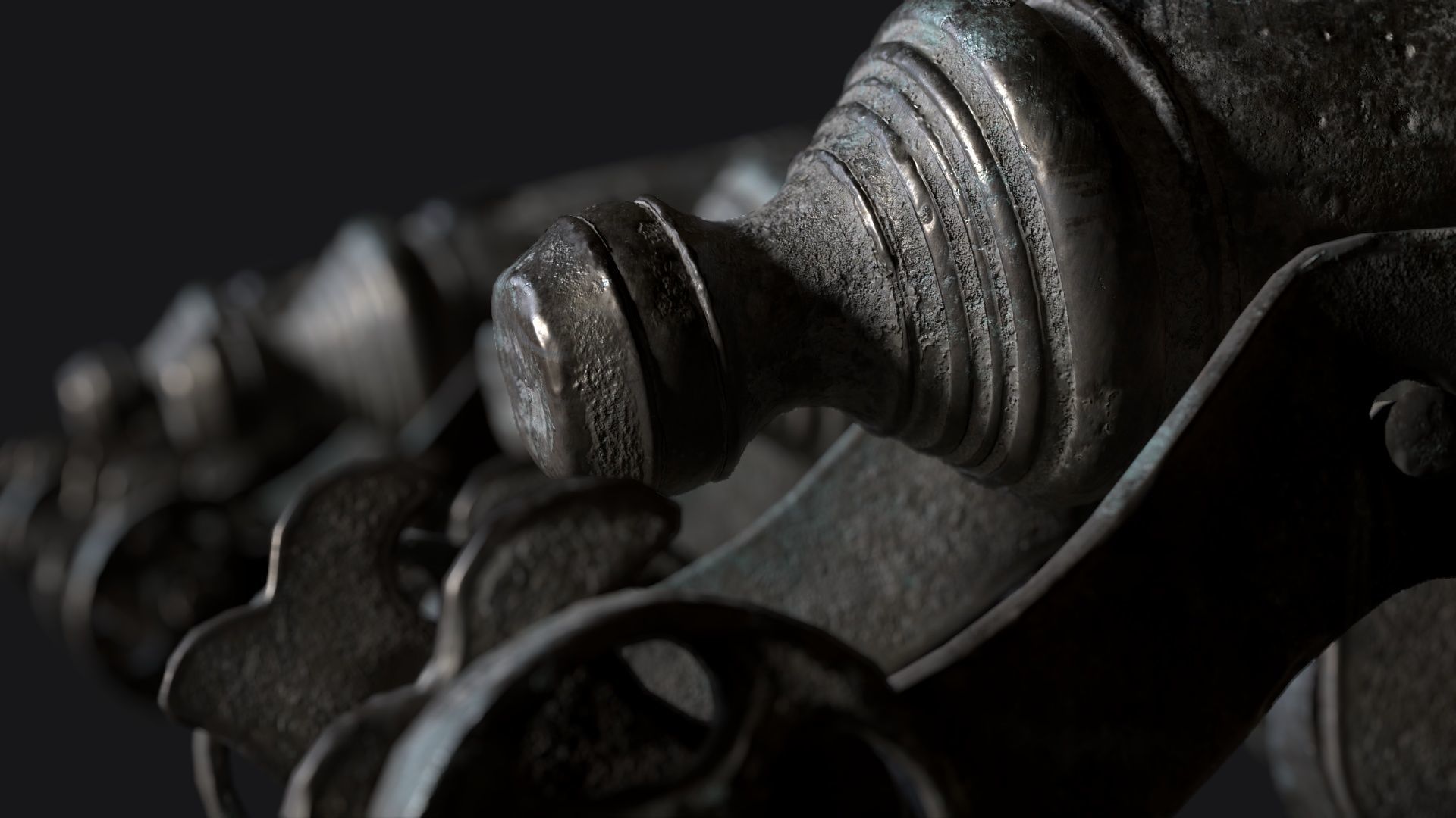 Medieval Artillery Gun Low-poly 3D model_1