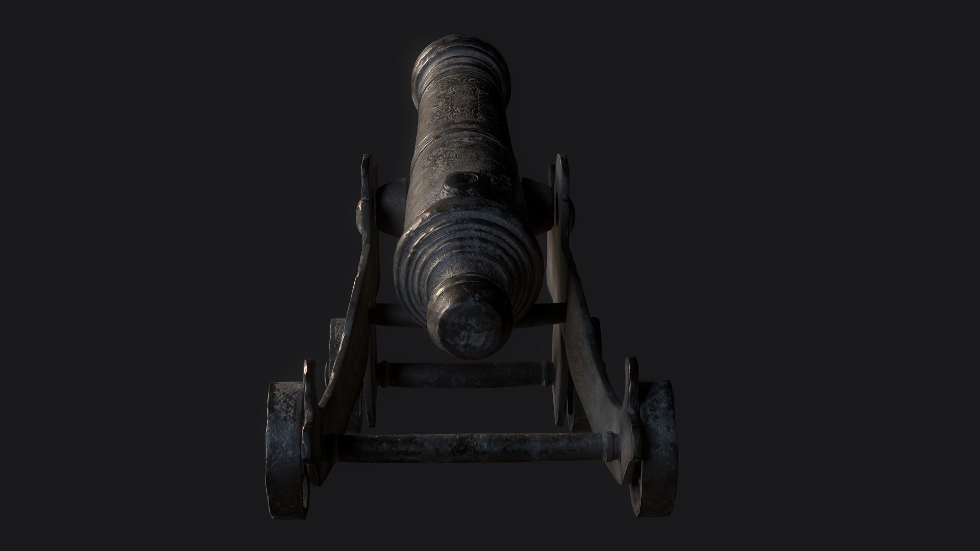 Medieval Artillery Gun Low-poly 3D model_11