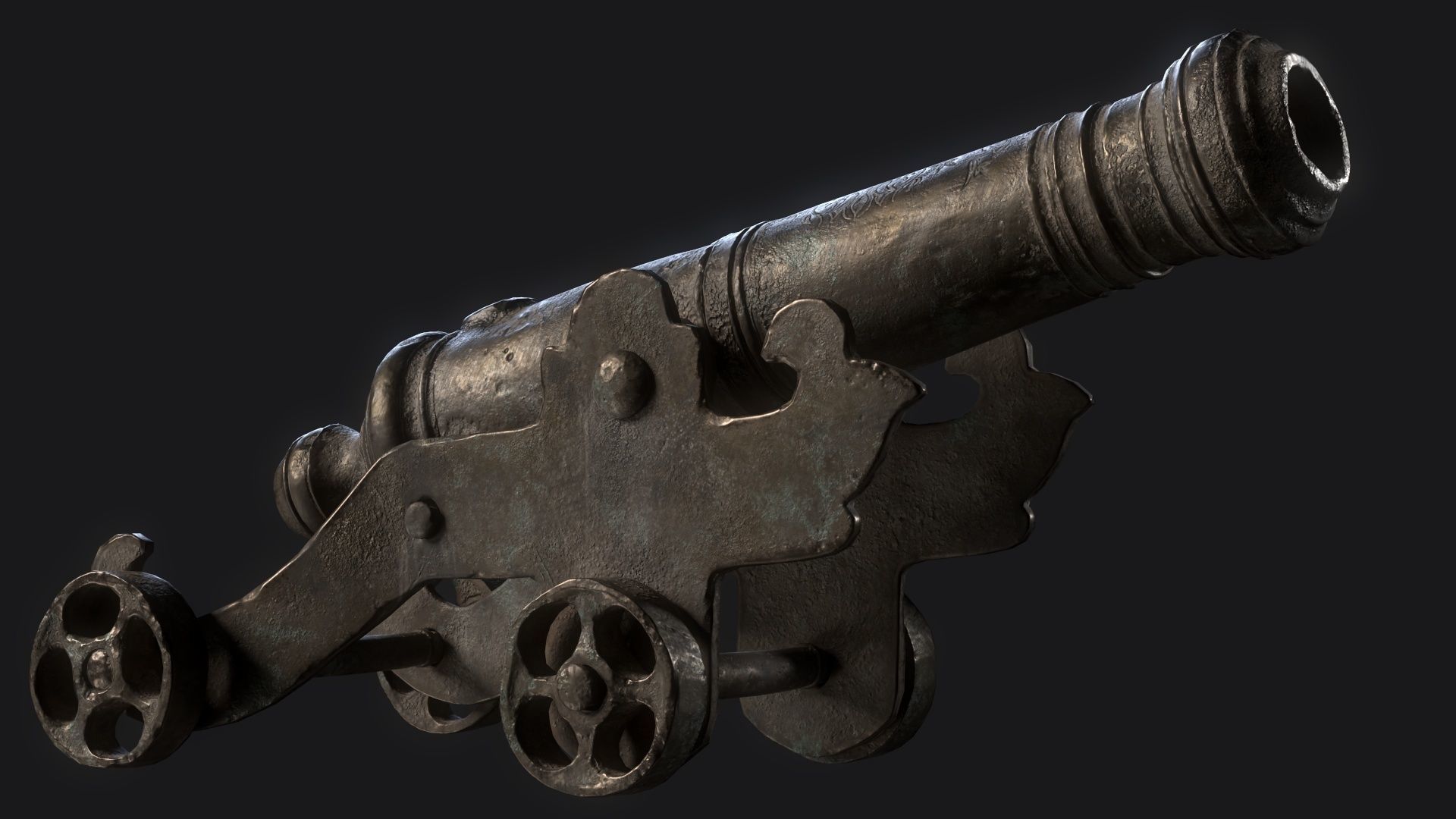 Medieval Artillery Gun Low-poly 3D model_15