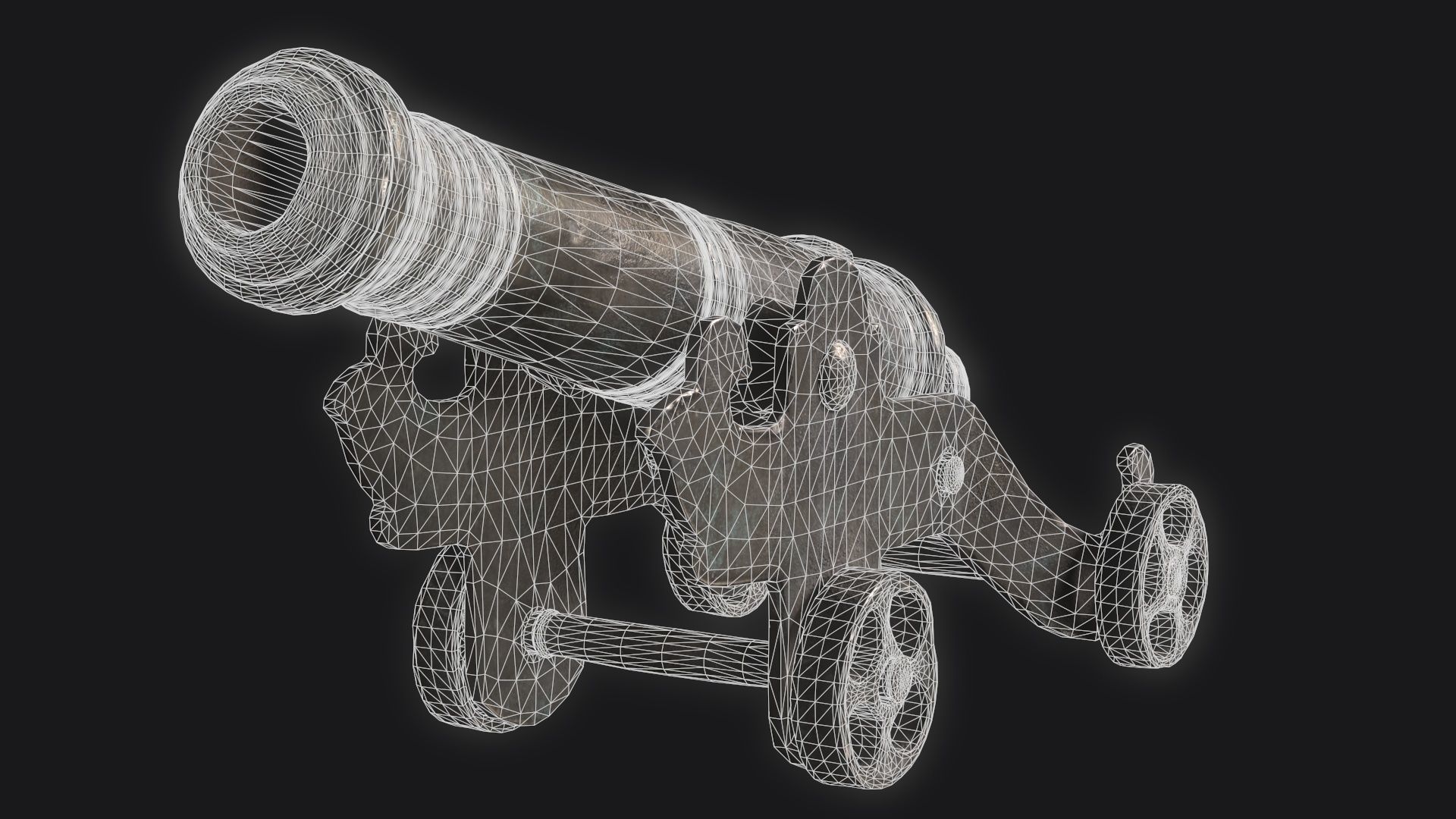 Medieval Artillery Gun Low-poly 3D model_21