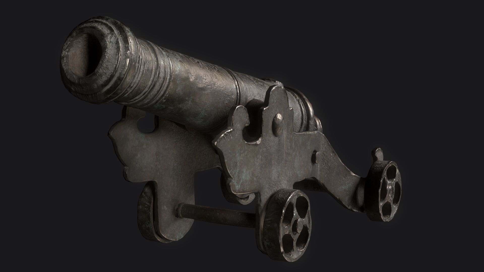 Medieval Artillery Gun Low-poly 3D model_17