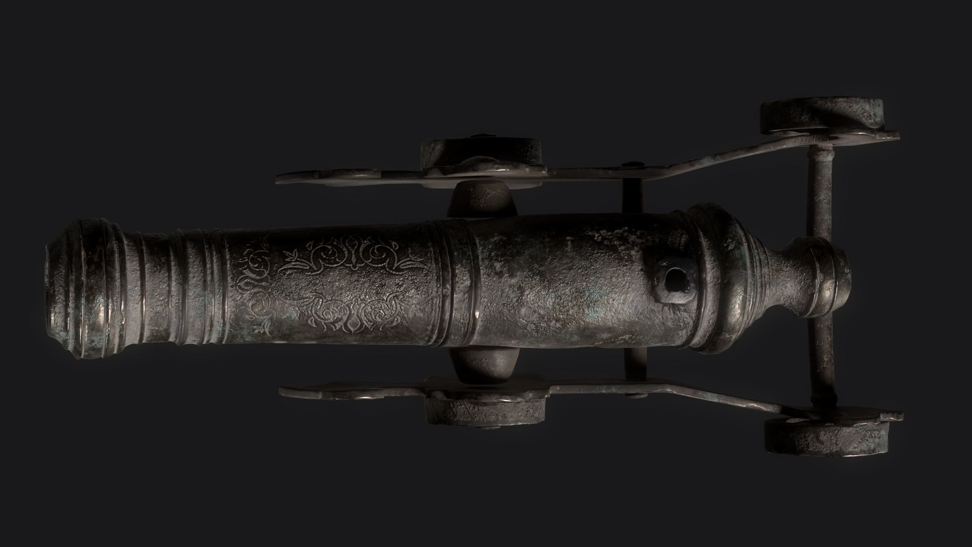 Medieval Artillery Gun Low-poly 3D model_18