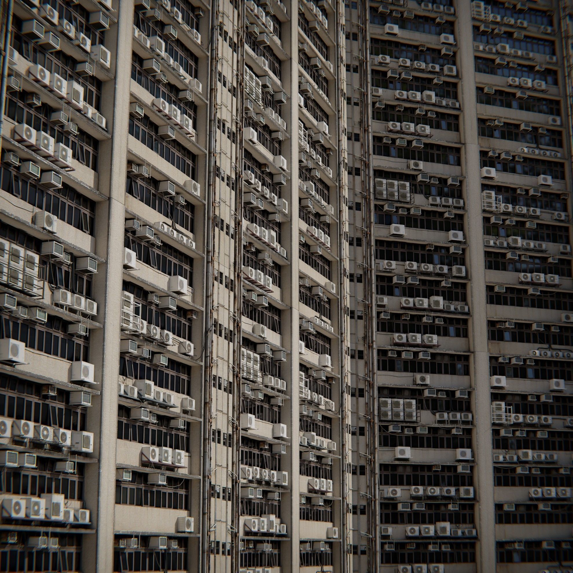 Dystopian Asian Building 2 Low-poly 3D model_1