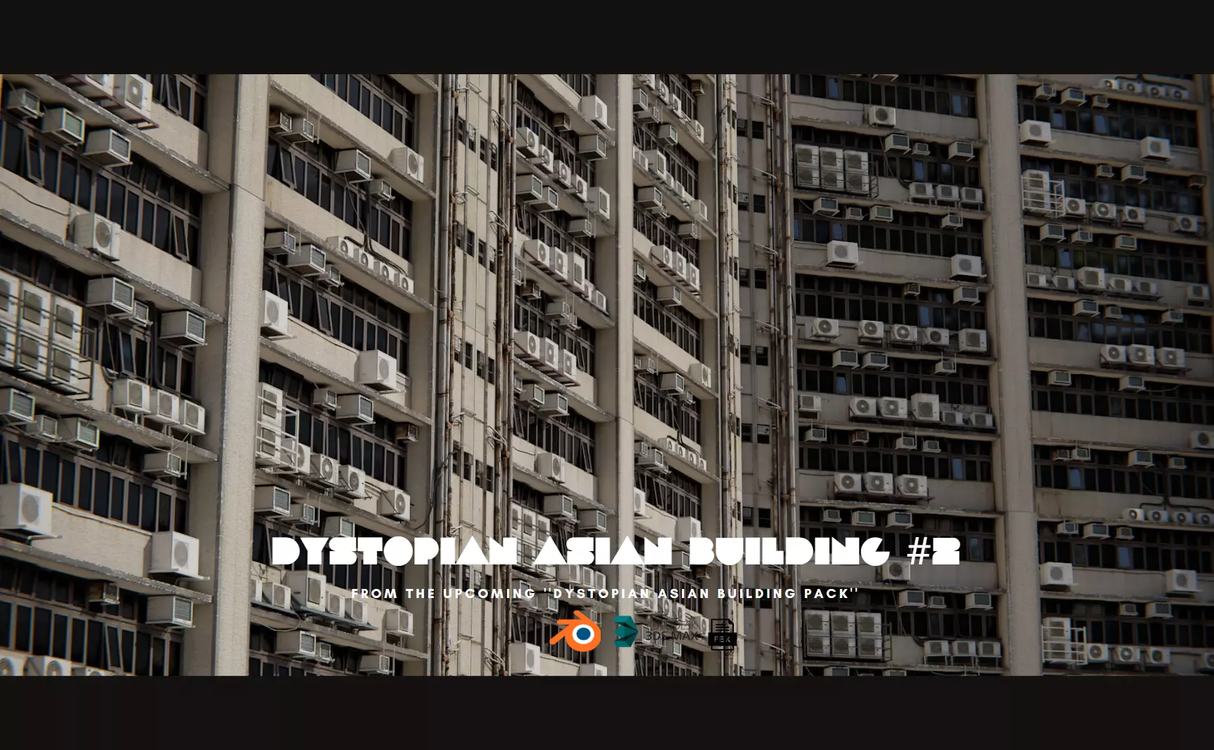 Dystopian Asian Building 2 Low-poly 3D model_0