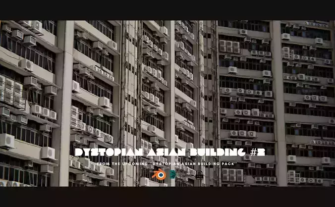 Dystopian Asian Building 2 Low-poly 3D model