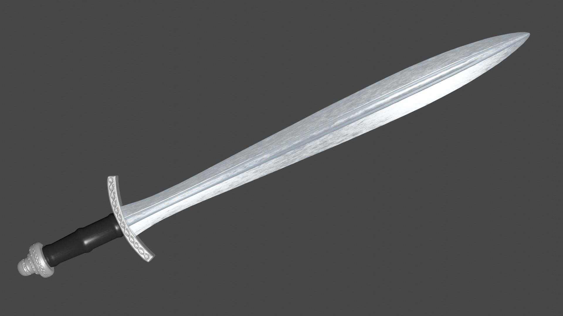 Xyphos sword with Caroling handle Low-poly 3D model_2