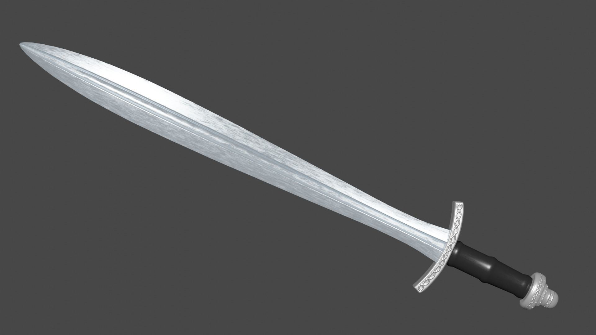 Xyphos sword with Caroling handle Low-poly 3D model_3