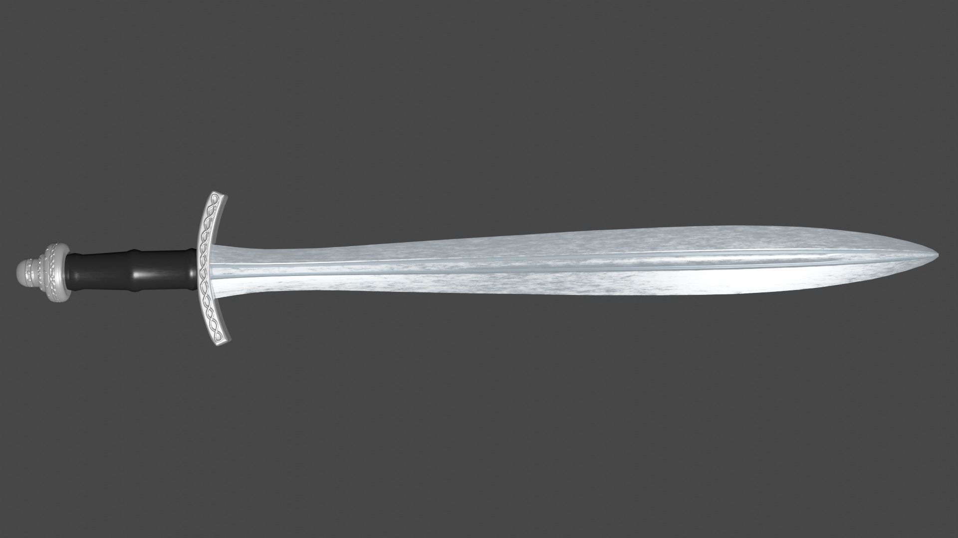 Xyphos sword with Caroling handle Low-poly 3D model_5