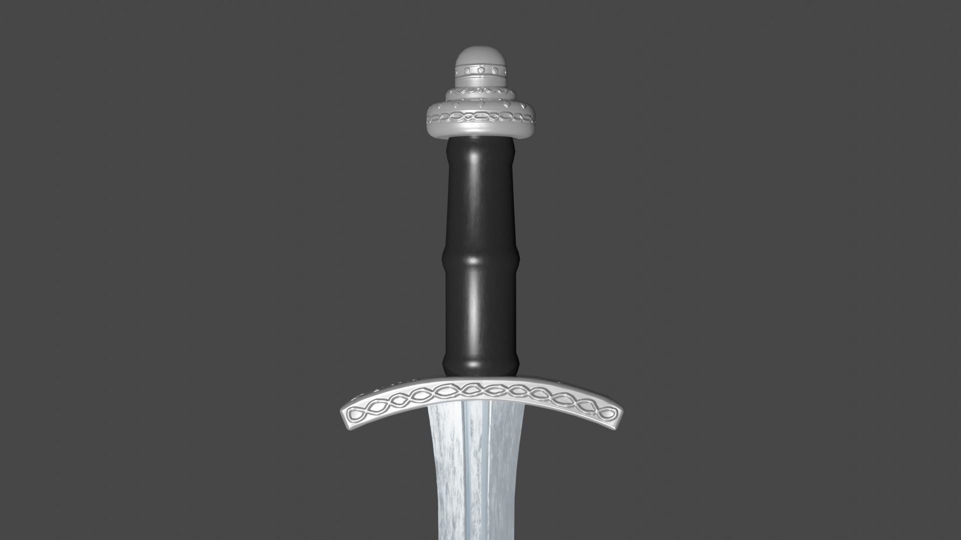 Xyphos sword with Caroling handle Low-poly 3D model_9