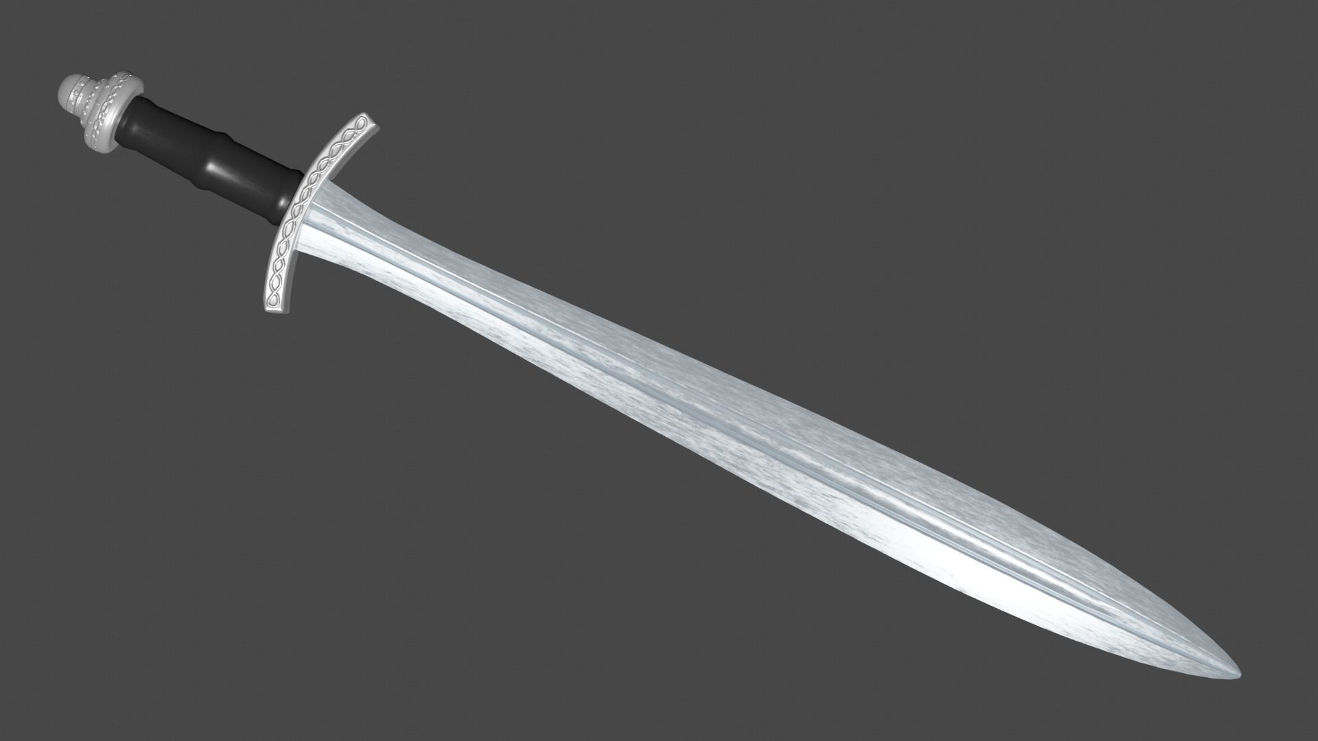 Xyphos sword with Caroling handle Low-poly 3D model_1