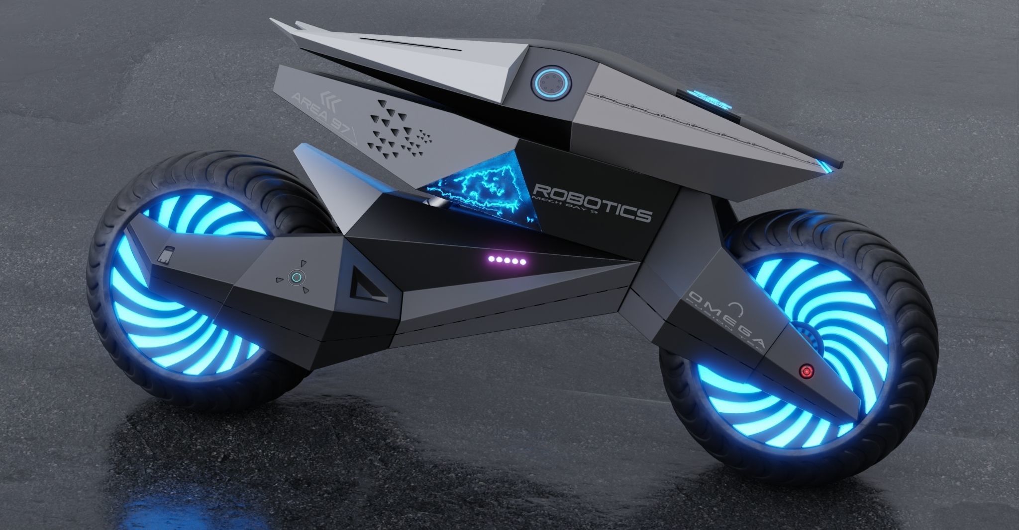 Motorcycle Robot 3D model_3