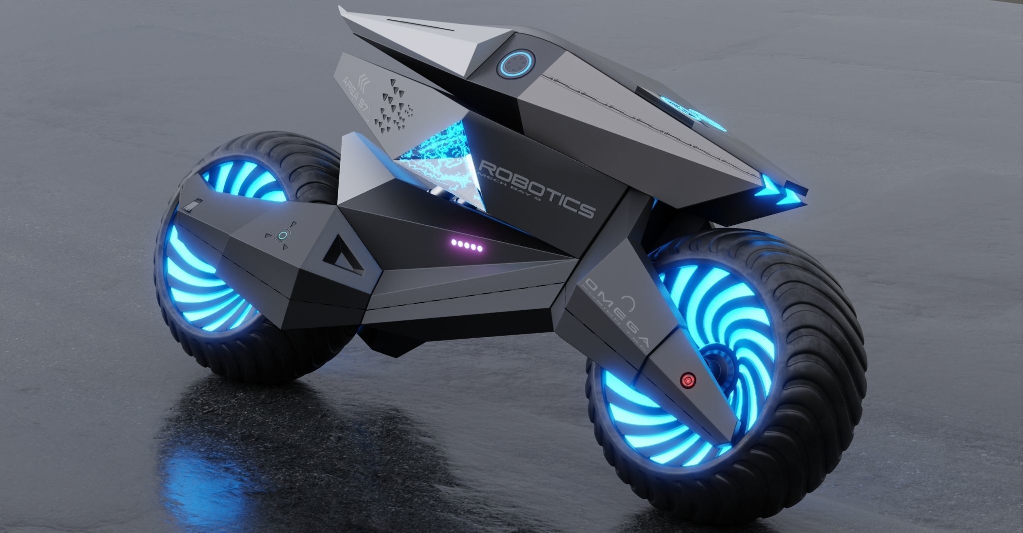 Motorcycle Robot 3D model_2