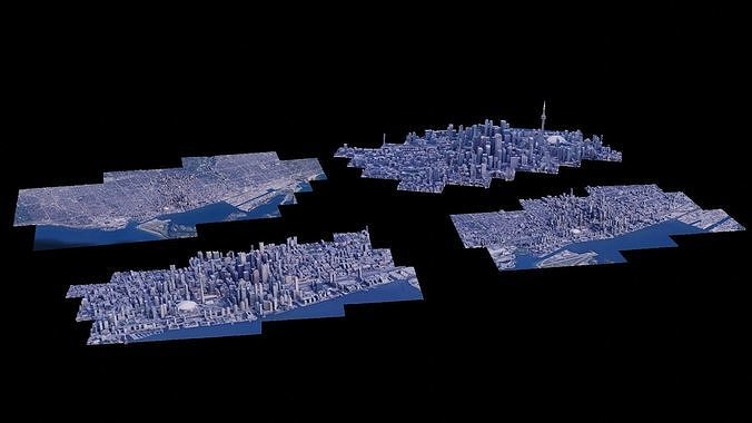 Realistic Toronto Scan - Multiple Qualities Low-poly 3D model 6