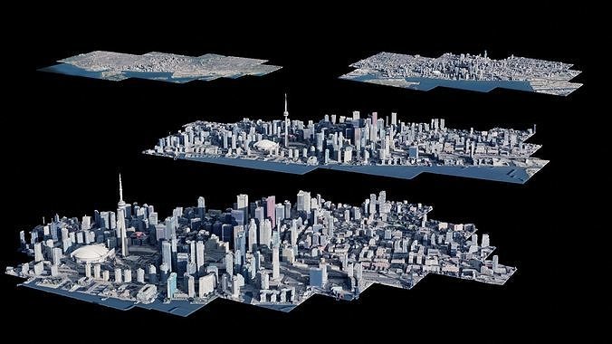 Realistic Toronto Scan - Multiple Qualities Low-poly 3D model 5