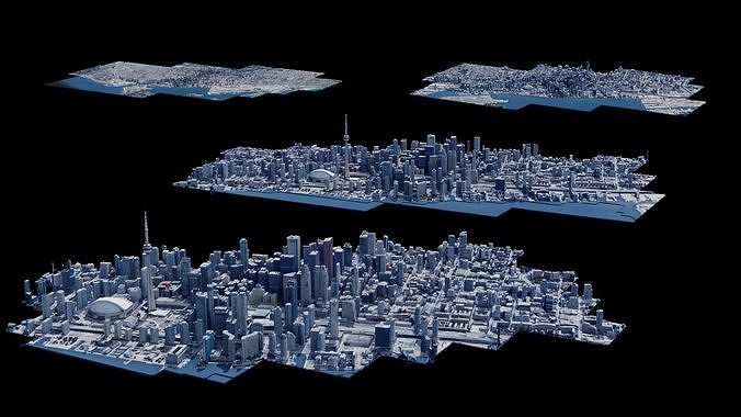 Realistic Toronto Scan - Multiple Qualities Low-poly 3D model 2