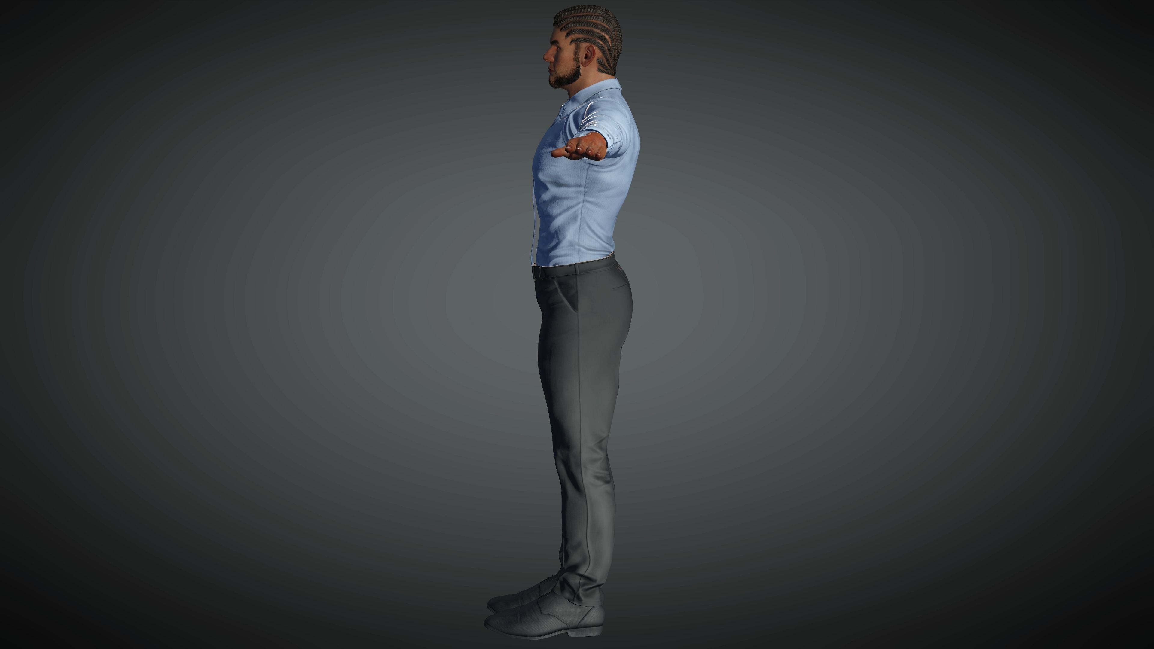 Model Business Man Low-poly 3D model_4