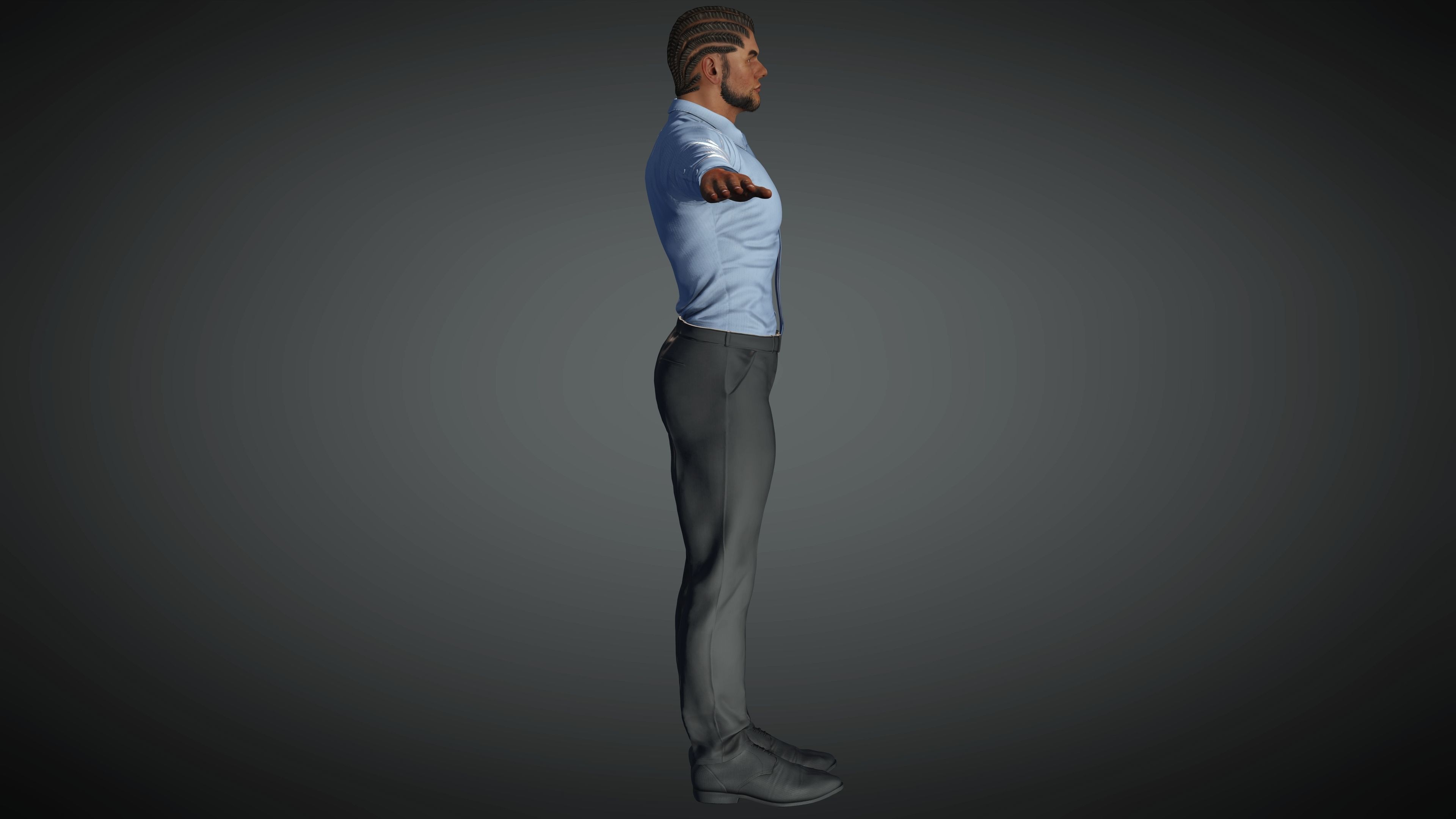 Model Business Man Low-poly 3D model_5