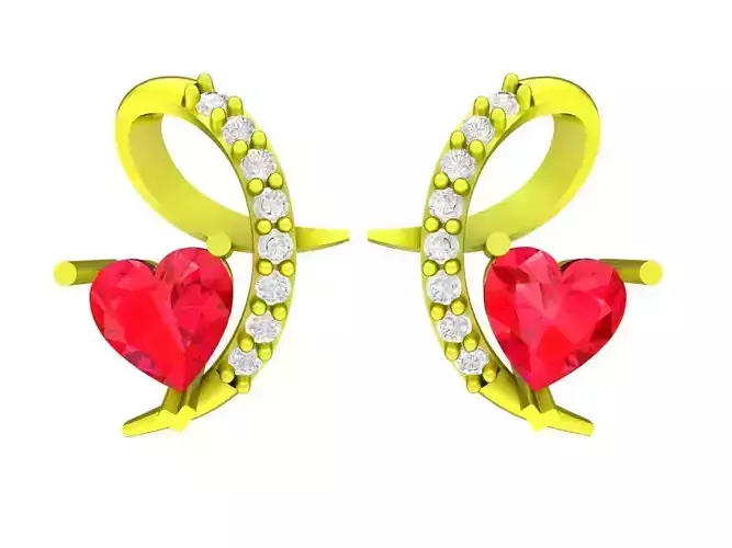 5801 heart diamond earrings 