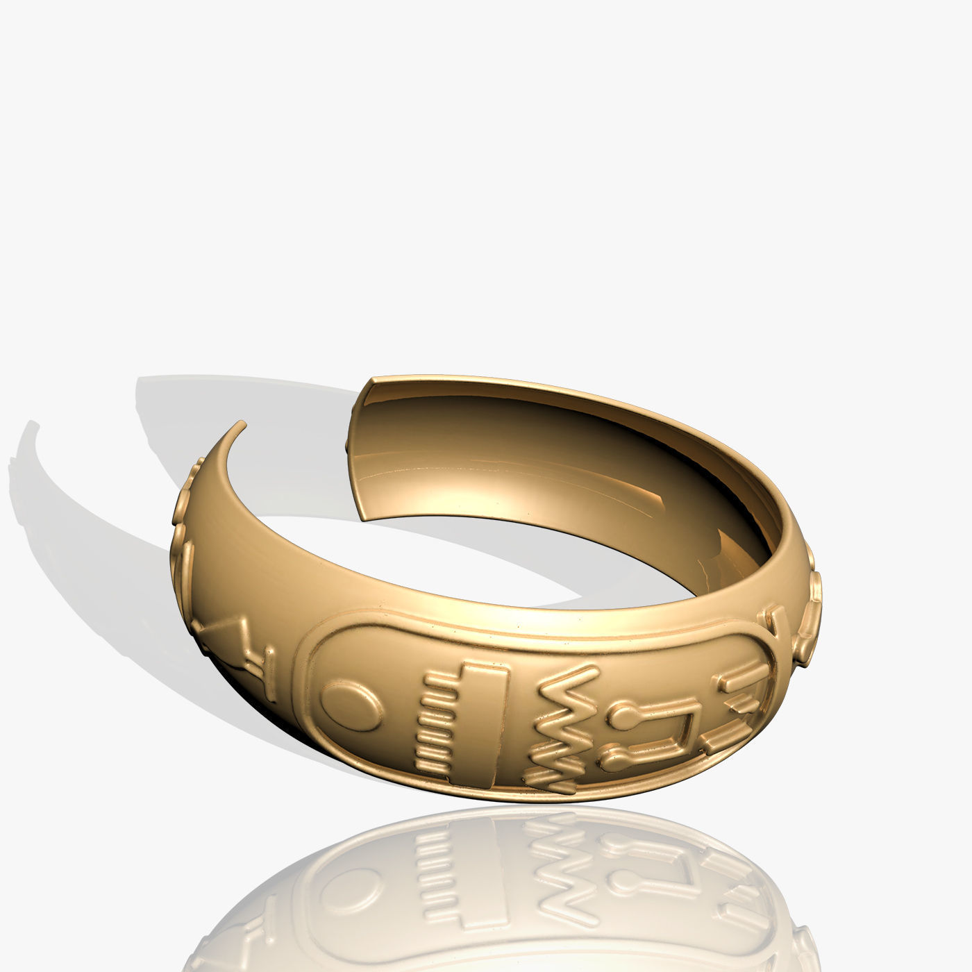 Ancient  Pharaonic Inscriptions Bracelet  3D print model_7
