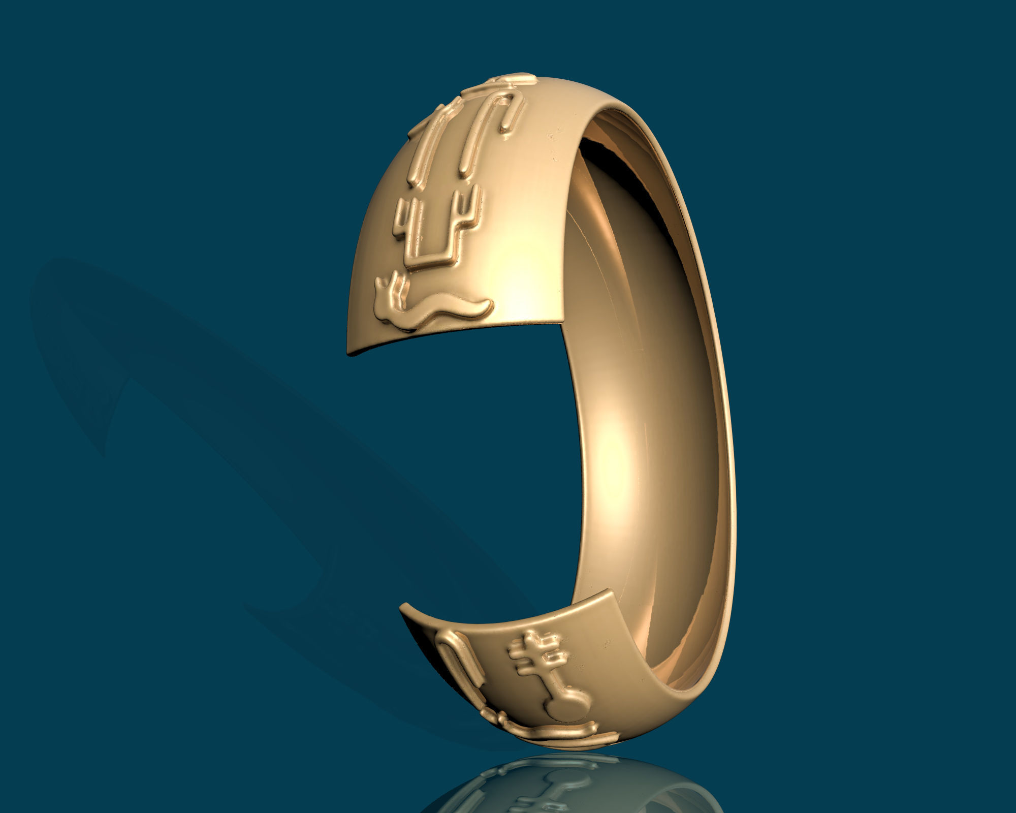 Ancient  Pharaonic Inscriptions Bracelet  3D print model_5