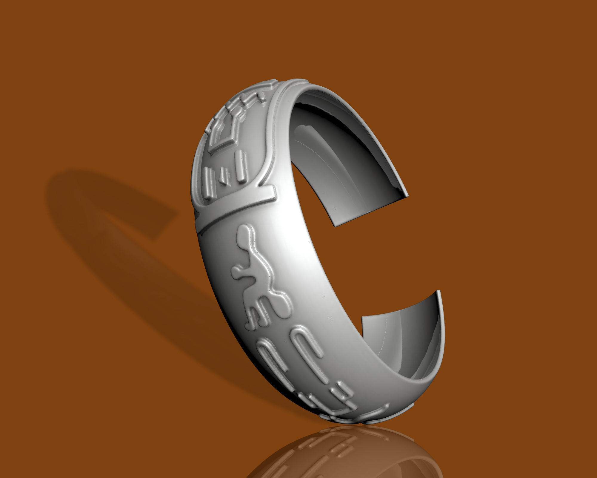 Ancient  Pharaonic Inscriptions Bracelet  3D print model_2